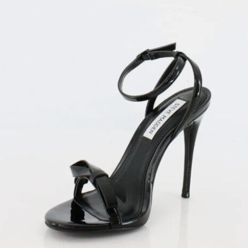 STEVE MADDEN Leather Stiletto Heeled Bow Sandals